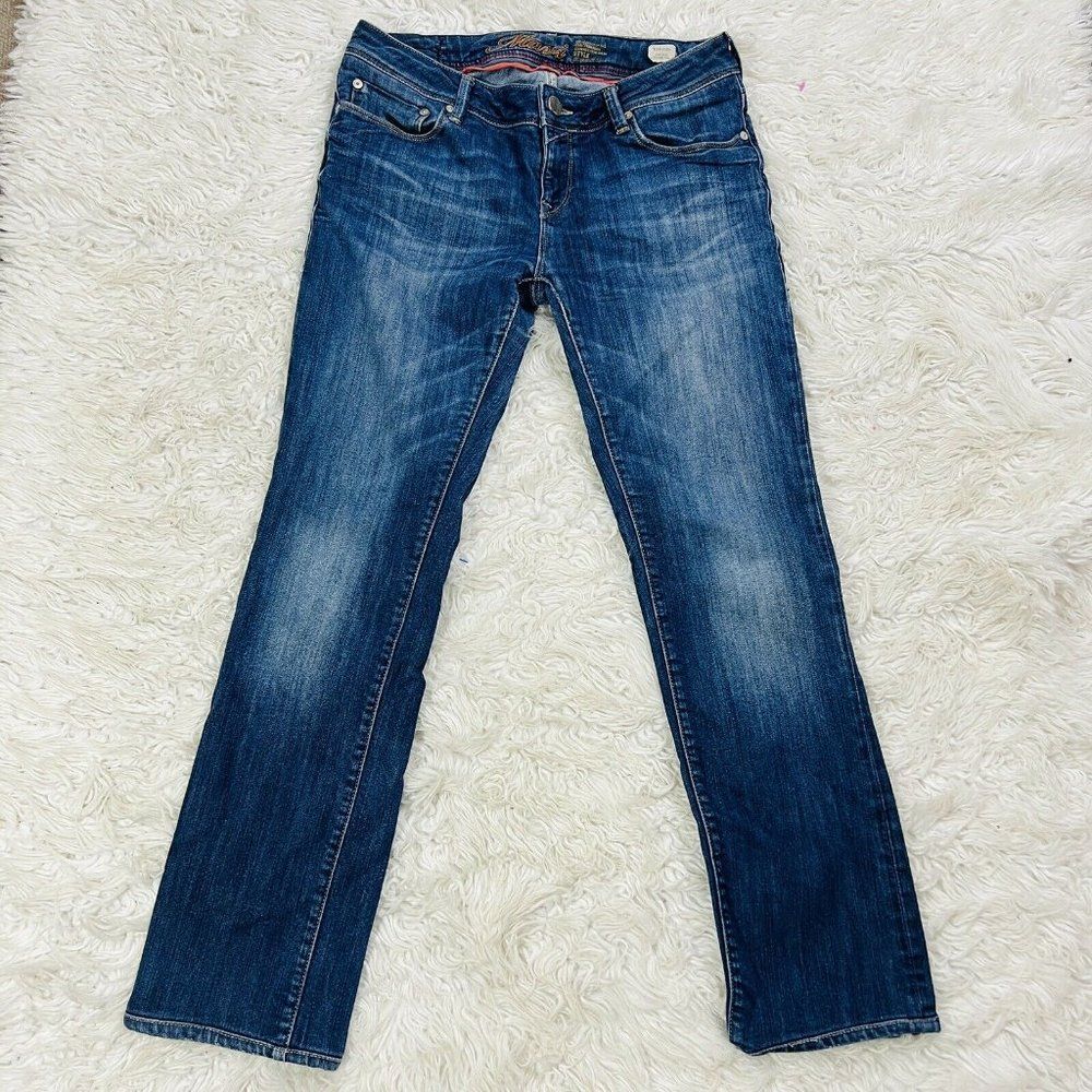 Womens Mavi Vanessa Jeans Midrise Straight Embroidered Pockets Stretch Size 6